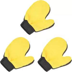 메카닉시티 극세사 워싱 장갑 쉐닐 스펀지 미튼 드라이 더스터 집안 청소용 엄지손가락 그레이 옐로우 팩