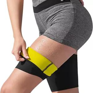 허벅지 압박 슬리브 네오프렌 스포츠 발한 다리 양말 지지 햄스트링 통기성 브레이스 밴드 벨트노란색XL