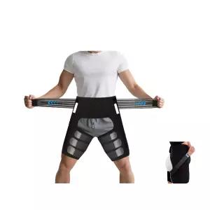 CMRCOYO 다리 소매 허벅지 압박 슬리브 지지용 힙 사타구니 랩 여성 및 남성용 브레이스 햄스트링 1 스몰