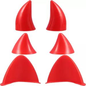 X AUTOHAUX 1 세트 고양이 귀 스타일 부착물 헬멧 데빌 혼 장식 흡착 컵이 있는 커버 스티커 오토바이