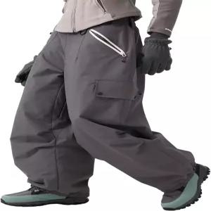 GSOU 스노우 여성 남성 배기 스키 팬츠 루즈 스노보드 보온 방수 방풍 아웃도어 스포츠