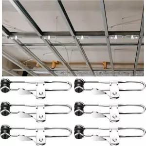 패시미 6팩 스테인리스 스틸 레버 액션 그리드 클램프 녹 방지 타일 장착 그립 주얼리 쿠션 다기능 천장