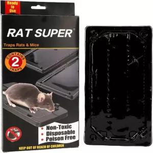 RAT 슈퍼 쥐 및 마우스 대형 트랩2팩 쉽게 폐기할 수 있는 땅콩 향 상자 유형의 전문가용 초강력 사용 준비