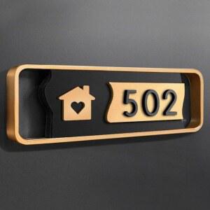 건물 번호판 방번호 검정 아파트호수 호실 문패 현관문 A/17x8cm 야광 표찰 푯말