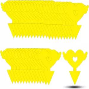 36PCS 초파리 끈적끈적한 덫 곰팡이 모기 식물 주방 실내외 흰파리 날아다니는 벌레 집 선물 사랑 모양