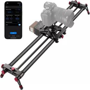 NEWER 31.5인치/80cm 모터라이즈드 카메라 슬라이더 앱 제어 기능이 있는 DSLR 카본 파이버 돌리 레일