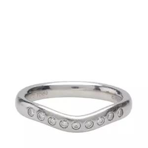 [중고명품] 9호 실버 플래티늄 9P 다이아 엘사 퍼레티 커브 여성 반지