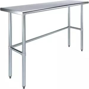 크로스바가 있는 KPS 상용 스테인리스 스틸 작업 테이블 ？ 18 x 60 NSF 인증 중장비 준비 레스토랑 주방