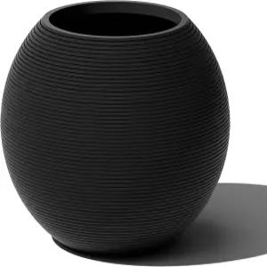 파티오 뒷마당을 위한 베라덱 스트라타 시리즈 구 둥근 화분 내구성이 뛰어난 플라스틱스톤 소재 키 큰