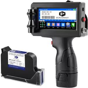 유라니트 E151 핸드헬드 잉크젯 프린터 ER521 블랙 잉크 카트리지 텍스트용 휴대용 코딩 건 QR 코드 상자에