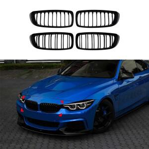 프론트 범퍼 그릴 키드니 레이싱 바디킷 BMW 호환 4 시리즈 F32 F33 F36 2014-2020 ABS 튜닝 액세서리