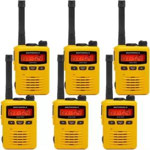 모토로라 EVXS24 UHF 수중 잠수/방진 옐로우 디지털 양방향 라디오 6팩 프로그래밍 완료