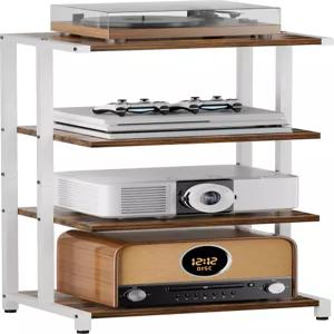 Ardier 4단 미디어 저장 스탠드 거실용 오디오 랙 게임룸 음악 스튜디오 TV 액세서리/오디오비주얼