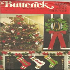 버터릭 패턴 5093 ~ 크리스마스 휴일 장식 및 스타킹 화환 장식품