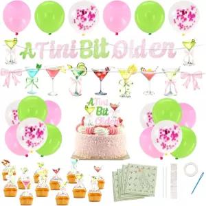 마티니 냅킨 조금 더 오래된 생일 장식 녹색과 분홍색 세련되고 세련된 웨딩 파티 총각 용품