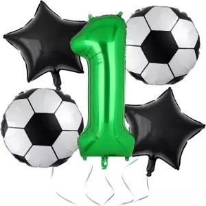 축구 풍선 돌잔치 장식 생일 파티 월드컵 스포츠 테마 용품 1주년 기념 호일 밀라 그린 1
