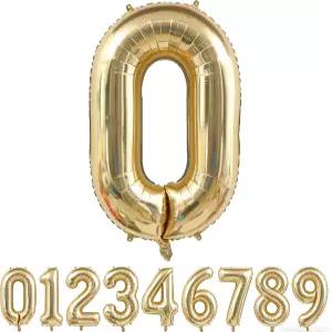40인치 라이트 골드 0 숫자 풍선 샴페인 자이언트 포일 마일라 헬륨 대형 디지털 여아 생일 점보 10주년