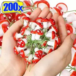 미니 버섯 미니어처 거품 붉은 인공 정원 요정 분재 식물 냄비 공예 장식 DIY 마이크로 조경 장식품