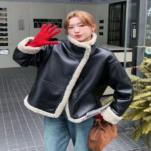 무스탕코트 가죽 여성 양털 램스킨 숏