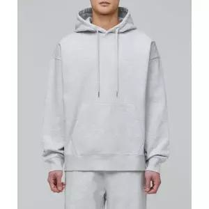 MUSINSA STANDARD 헤비웨이트 오버사이즈 후디드 스웨트셔츠 [멜란지 라이트 그레이]