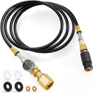 CALPOSE 소다 머신 CO2 어댑터 리필 퀵 커넥트 게이지 및 블리드 밸브 메이커 부품(CGA320~TR21-4 Fizze