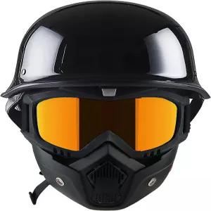 1Storm Novelity 모터사이클 헬멧 하프 페이스 독일 스타일 DOT 승인 HKY602