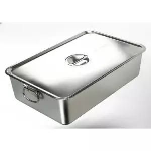 뚜껑 바트 업소용 사각 스텐 용기 식당 밧드 60x40x15 손잡이