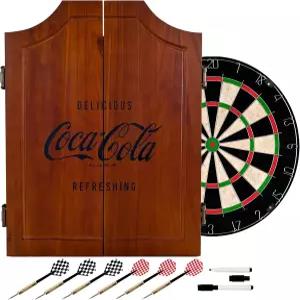 상표 글로벌 코카콜라 빈티지 각인 다트 보드 캐비닛 세트