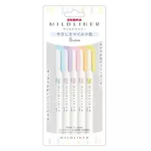 [반려] 제브라 마일드 라이너 양면 형광펜 YC 5색 세트 WKT7-5C-YC
