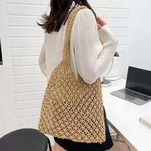 면사 짜임 펀칭 비치 숄더백 그물백 바캉스 여행 코디 iwF9+5bGk