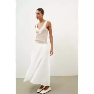 ZARA 골지 레이스 탑 - 베이지 핑크