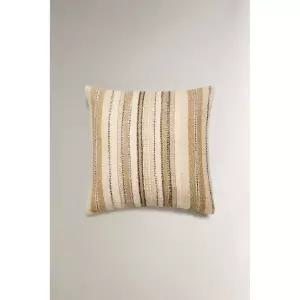 ZARA 스트라이프 쿠션 커버 - 베이지