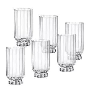 이탈리아 보르미올리 플라워버드 라인글라스 430ml 6P 다용도유리컵