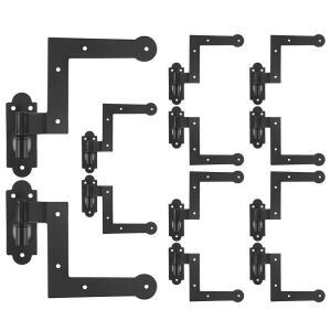 Moxweyeni 8팩 스틸 블라인드 셔터 힌지 3.8cm(1-1/16x2.54cm) 콜로니얼 스타일 신축 블랙 단철 셔터 리프