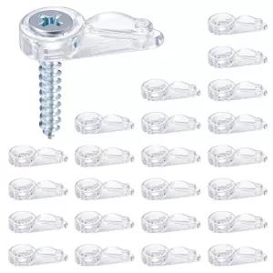 Blulu 24팩 플러시 캐비닛 유리 리테이너 클립 창문 스크린 클립 나사 포함 오프셋 클립 유리 캐비닛 문 스