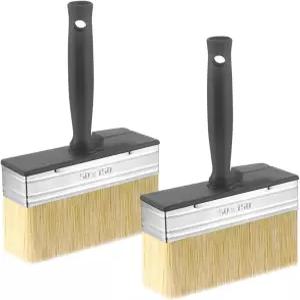 목재용 2PCS 데크 얼룩 브러시 6인치 도포기 벽돌 콘크리트 벽용 실러 목재 울타리용 고강도 야외 오일