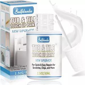 욕조 및 타일 페인트 고광택 화이트 터치업 욕조용 펜 에나멜 싱크대 화장실 도자기 아크릴 주철의