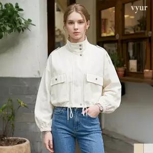 [뷰어] 워싱 면 크롭 점퍼 (ZSJPO322)