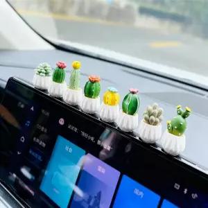 미니 자동차 장식 다육 대시보드 카 센터 콘솔의 선인장 인테리어용 데스크탑 화분 식물