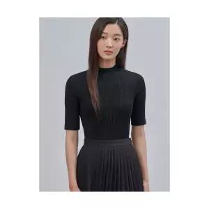 빈폴 BEANPOLE LADIES 코튼 폴리 혼방 골지 반소매 풀오버 블랙 BF4751C015 442359