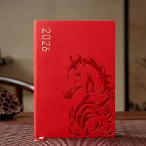 PU 가죽 말의 해 노트북 문구 두꺼운 사무용 저널 다이어리