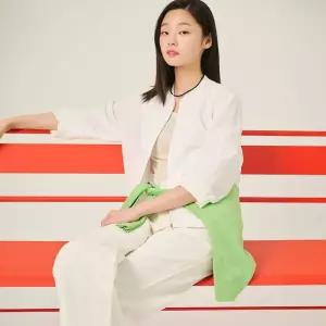 빈폴 레이디스 7부 리넨 보머 점퍼 화이트 BF5439C051 QOD617 OMN508