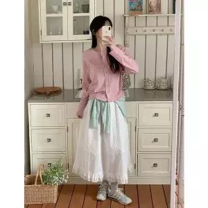 [공구우먼] [제작] 릴리 블라썸 프릴 밴딩 롱 스커트 86990 빅사이즈 여성의류