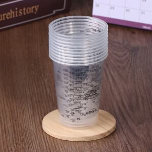 10Pcs 8OZ 일회용 플라스틱 측정 컵 정확한 수지 페인트 혼합 에폭시