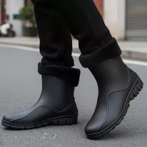 [라일리] Rly 남성 기모 레인부츠 곡선라인 포인트 패션부츠 내