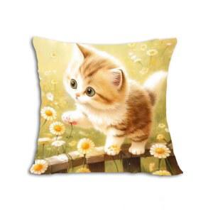 고양이 쿠션 거실 인테리어 피겨 자수 캐릭터 white 쇼파 대왕 뒷태 웨어 일러스트