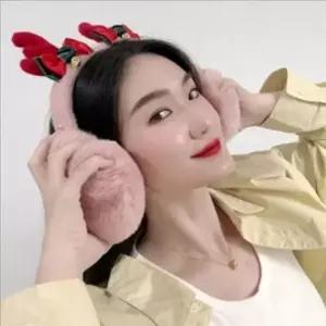 [라일리] Rly 부드러운 크리스마스 귀마개 귀여운 루돌프 귀마개