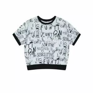 [하프클럽/베스띠벨리]베스띠벨리  25여름  레터링 프린트 반팔 블라우스2452