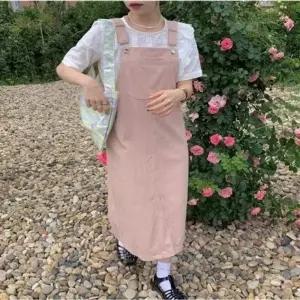 핑크 미니원피스 캐주얼 메이비굿 포켓 멜빵원피스 여_19872535_667501