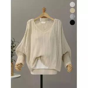 모노시크 타리나 V넥 여리 루즈핏 니트 MNKT3011204627